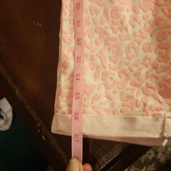 Vintage NEW Pink & White Animal Print LEI Cropped Capris Jean's Leggings 5 - Picture 9 of 12